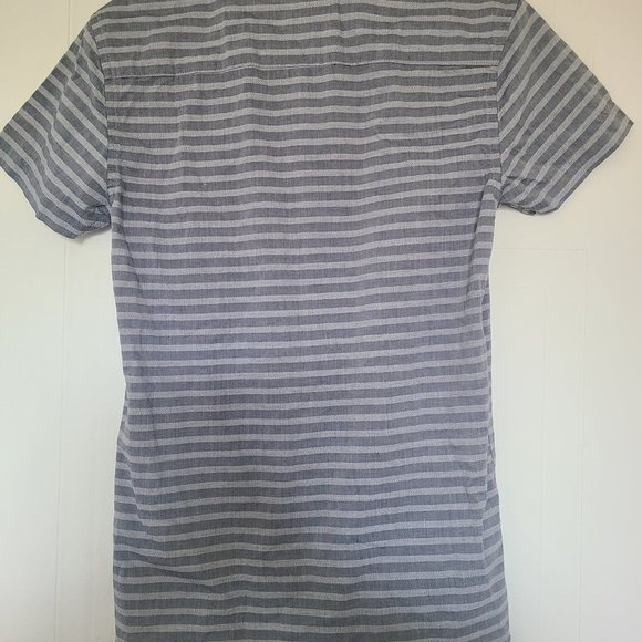 NWT Men's Minimum Blue Striped Button Down Collard Shirt - Size Small - Picture 7 of 7